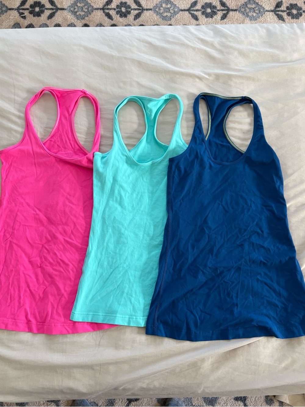 Bundle of 3 lululemon cool racer back tank tops size 2